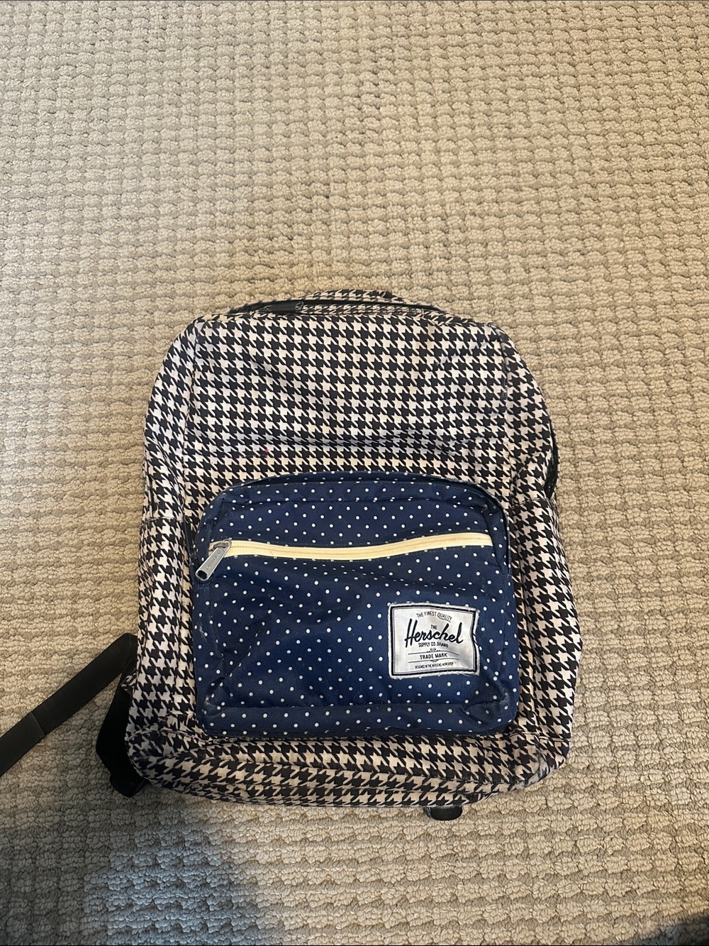 Herschel Navy Polka Dot & Houndstooth Backpack